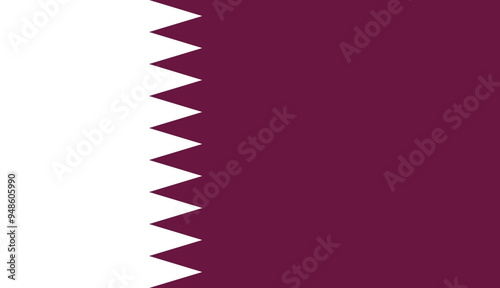 Flag of Qatar, Qatari Flag, flat vector