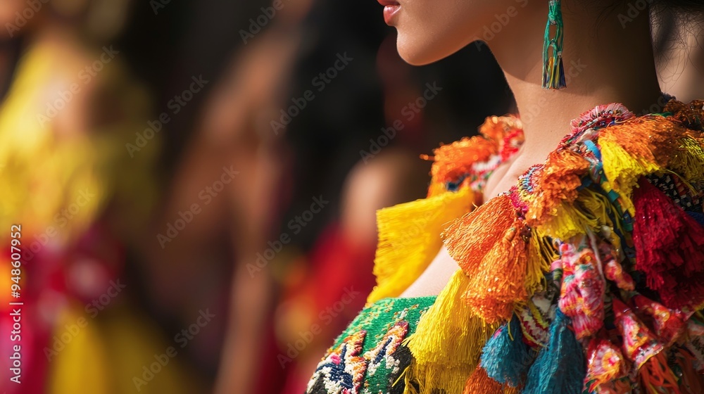 Fototapeta premium Colorful Hispanic Heritage Fashion Show Celebrating Latin Culture and Tradition