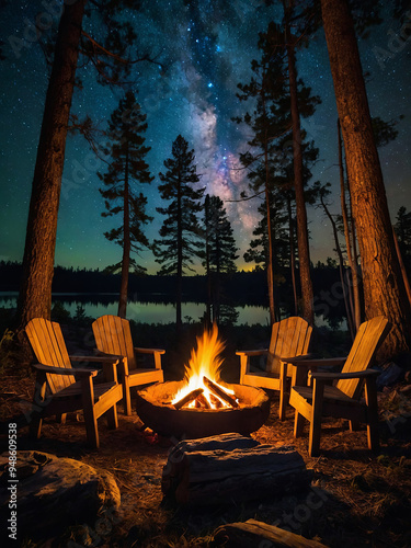 immerse yourself in the captivating beauty of a cosy campfire in the forest, perfectly captured through high-speed photography