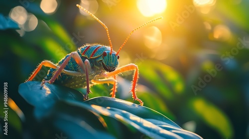 Thorn Bug in a bright, cinematic jungle photo