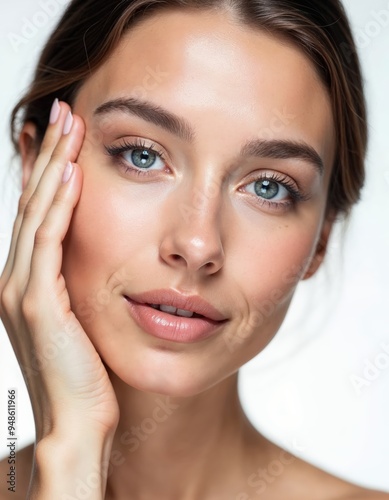 Cosmetics skincare concept | Healthy facial skin portrait.