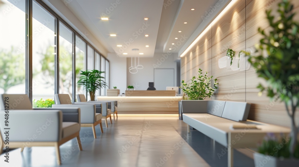 Fototapeta premium waiting area for patients with doctor appointments in modern healthcare clinics in private practice hospital