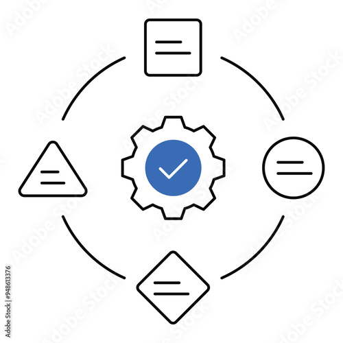 Circular Design Icon Design. Represents Iterative Process, Continuous Improvement, Sustainability, Efficiency. Vector icon with editable Stroke.