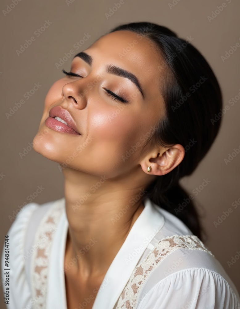 Cosmetics skincare concept | Healthy facial skin portrait.