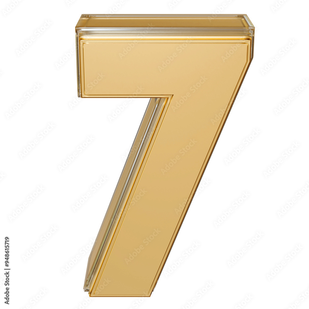 Gold 3D Number 7 Gold 3D Number 7