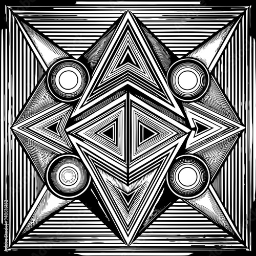 Geometric pattern - black and white