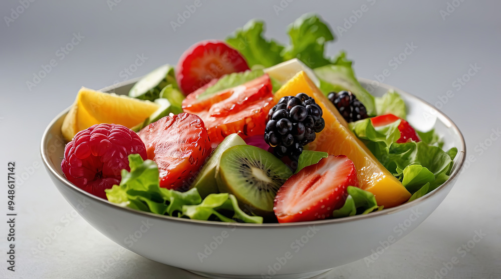 healthy foods arranged in an appetizing way, such as a bowl of colourful salad or fresh fruit on an elegant table healthy foods arranged in an appetizing way, such as a bowl of colourful salad or fresh fruit on an elegant table