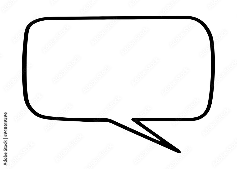 A blank empty speech bubble (comic strip style), regular shape but partially handdrawn. White interior, black border, no shadow, isolated.
A blank empty speech bubble (comic strip style), regular shape but partially handdrawn. White interior, black border, no shadow, isolated.