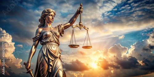 Goddess of Justice Themis statue holding scales and sword, Themis, Goddess, Justice, Law, Statue, Scales, Sword, Blindfold