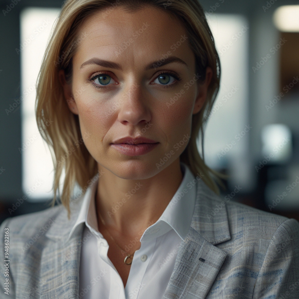 Beautiful Business Model in White Business Suit Beautiful Business Model in White Business Suit