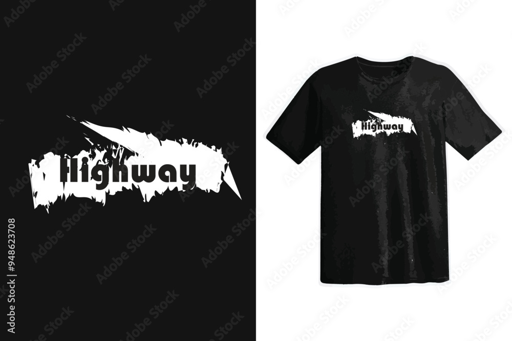 Fototapeta premium Highway typography t shirt design