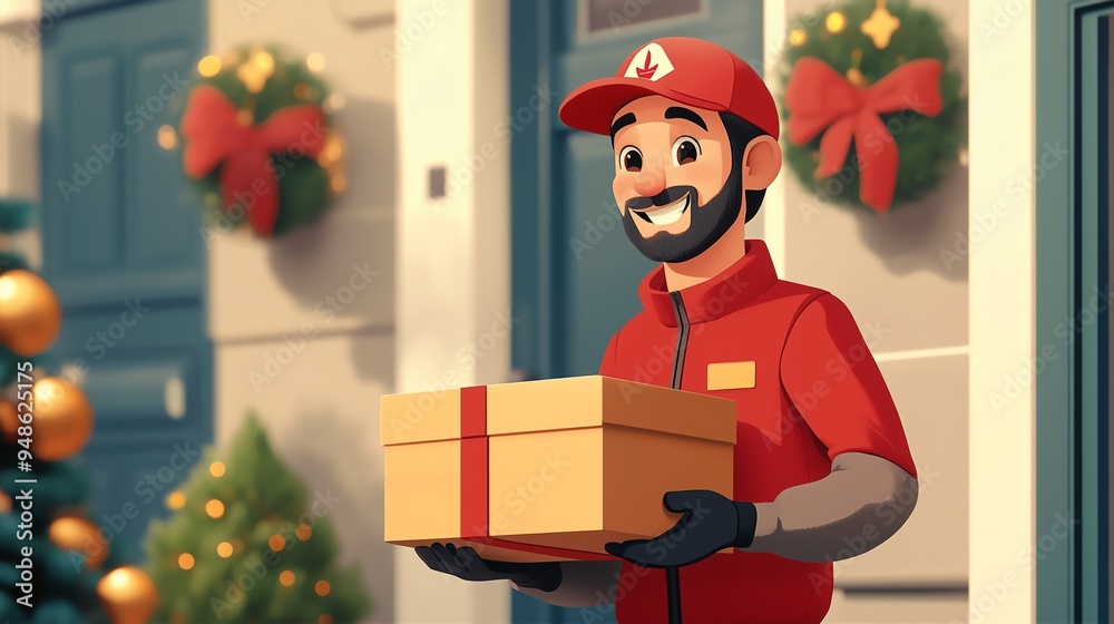 Generate an image description depicting a delivery courie Generate an image description depicting a delivery courie