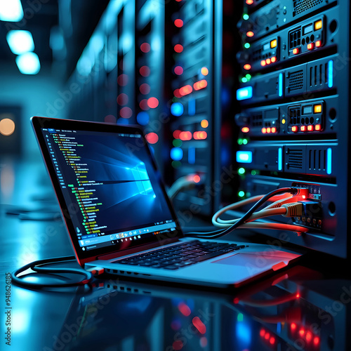 Digital Infrastructure: Laptops and Servers in a Global Network