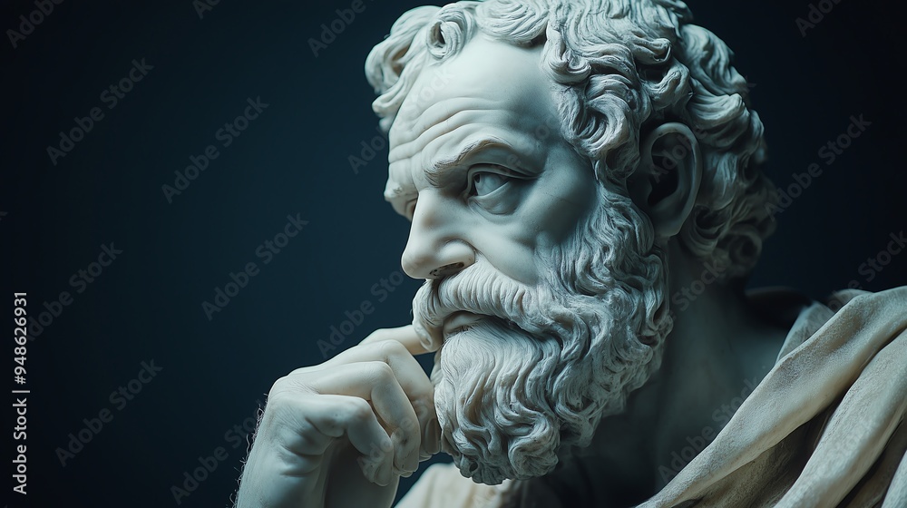Sculpture of a contemplative scholar Sculpture of a contemplative scholar