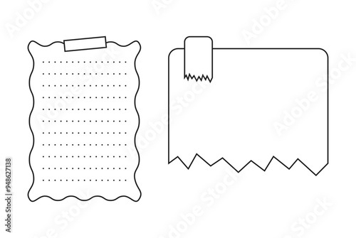 Notepaper blank notebook set collection flat design vector