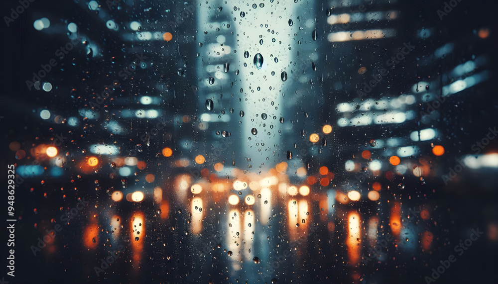 Fototapeta premium Raindrops on a window glass