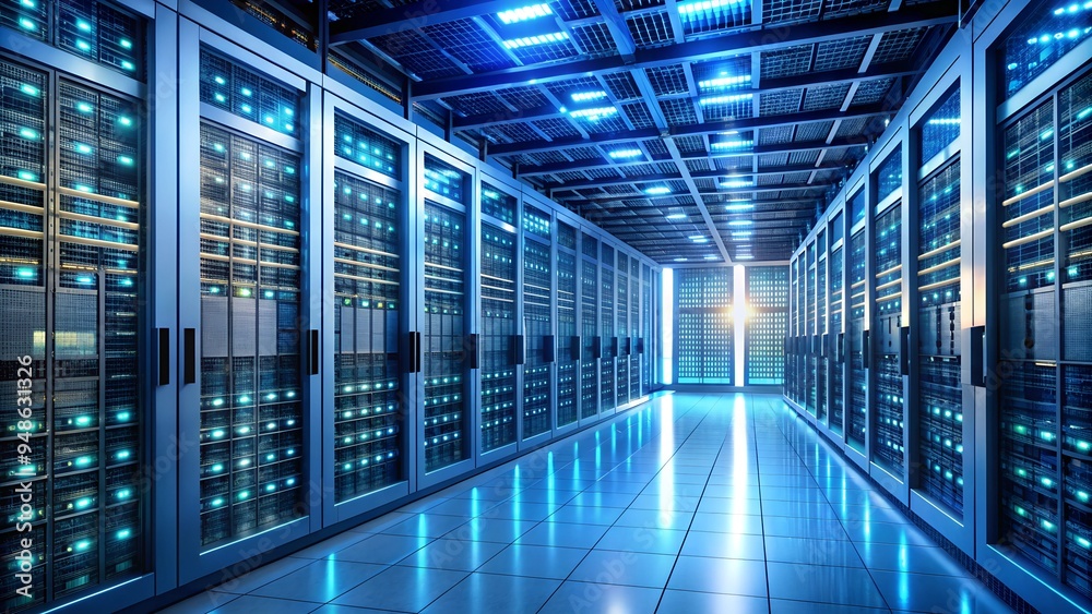 Data Center Server Room: High-Tech & Secure High-Resolution Data Center Server Room: High-Tech & Secure High-Resolution