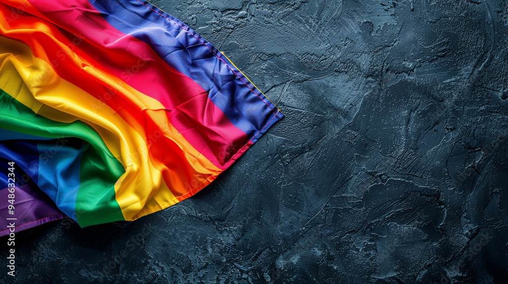 top view of creased lgbt rainbow, lgbt concept top view of creased lgbt rainbow, lgbt concept