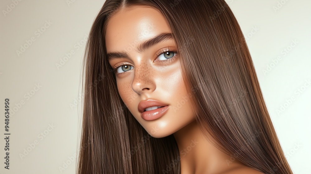 Stunning woman with vibrant brown hair Stunning woman with vibrant brown hair
