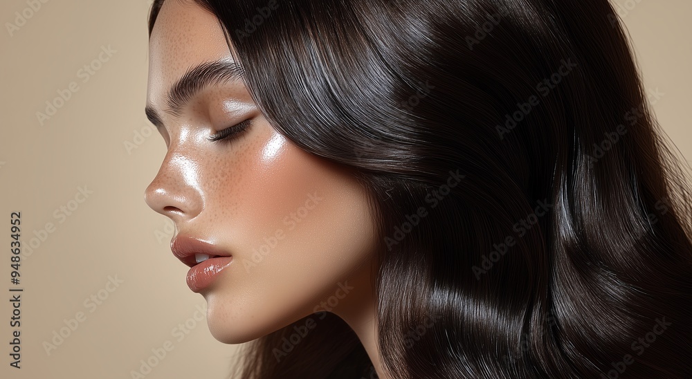 Stunning woman with vibrant black hair Stunning woman with vibrant black hair