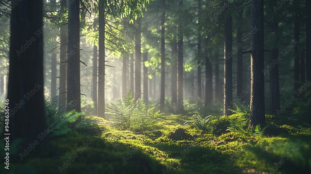Fototapeta premium Forest of calm and relaxation