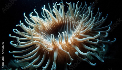 Coral Polyp Feeding at Night