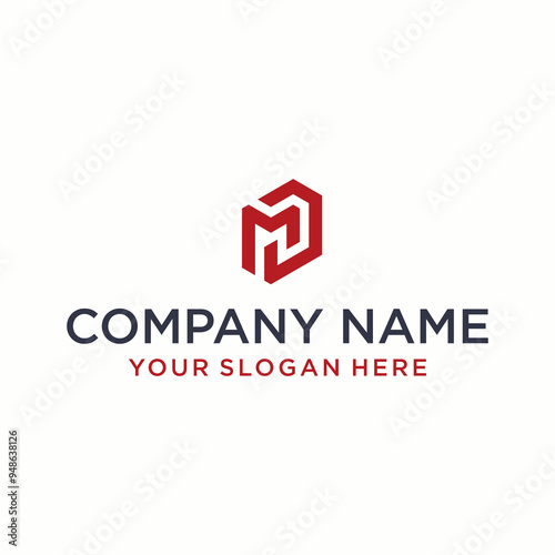 MD letter logo in the form of hexagons and cube logos with letter designs for corporate identity