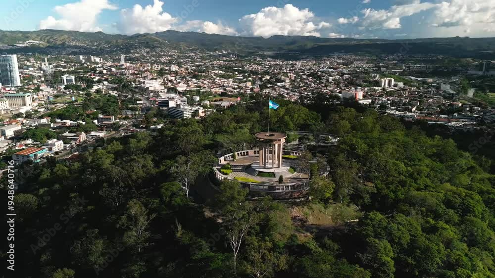 Juana Lainez Hill with the flag of Honduras Tegucigalpa