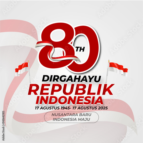 Happy Indonesian Independence Day 2025 with the Pondok Ri 80 Vector Logo
