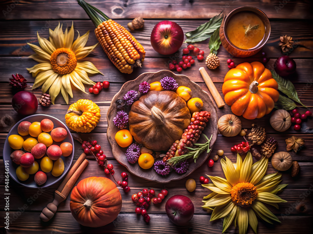 Background on the theme of Thanksgiving with the attributes of this holiday Background on the theme of Thanksgiving with the attributes of this holiday