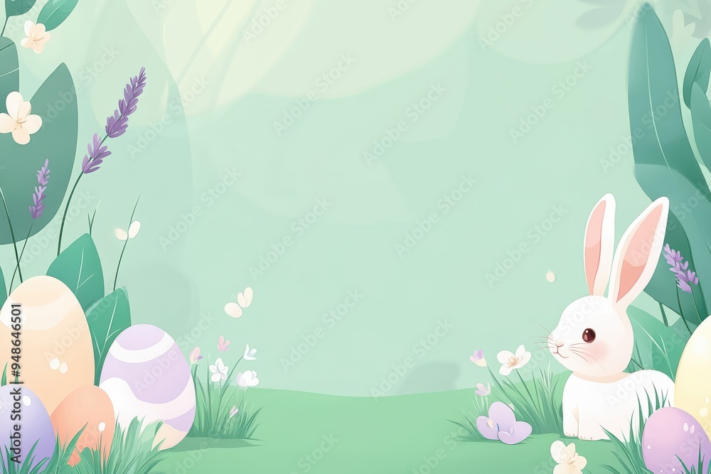 Obraz premium Spring Bunny Scene