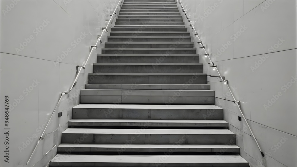 Disappearing Steps A staircase where each step gradually fades into the white background, creating an illusion of an incomplete or vanishing path Disappearing Steps A staircase where each step gradually fades into the white background, creating an illusion of an incomplete or vanishing path