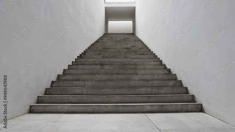 Disappearing Steps A staircase where each step gradually fades into the white background, creating an illusion of an incomplete or vanishing path Disappearing Steps A staircase where each step gradually fades into the white background, creating an illusion of an incomplete or vanishing path