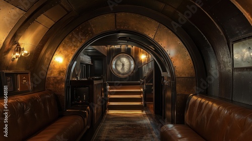 Interior design of a vintage style bar.