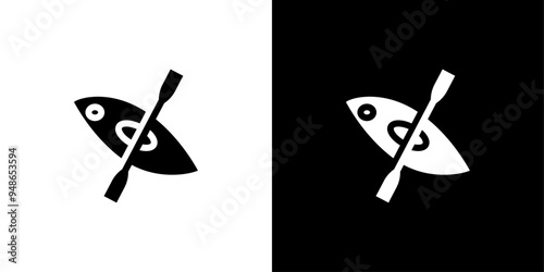 canoe icon Flat fill set collection