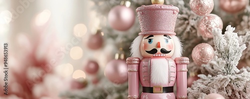 Blush-colored nutcracker ornament
