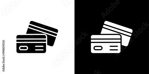 Credit card icon Flat fill set collection
