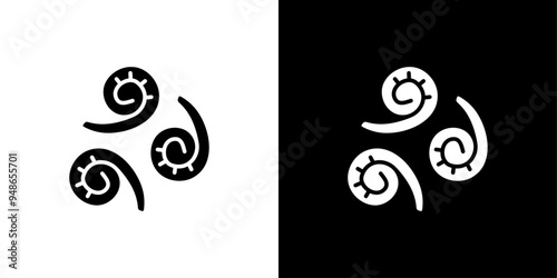 fiddleheads icon Flat fill set collection photo