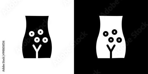 Genital rash icon Flat fill set collection