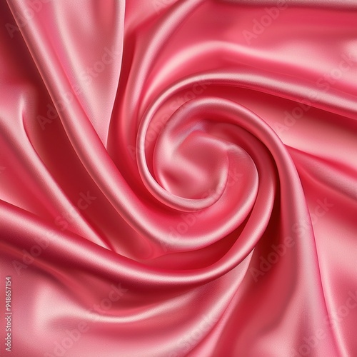 Swirling, Satin, Texture, Close-Up, Capture, in, Vibrant, Pink, inviting Senses, and Softness in Fabric