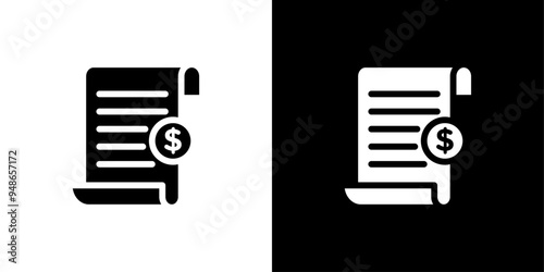 Invoice icon Flat fill set collection