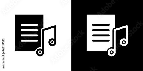 Lyrics icon Flat fill set collection