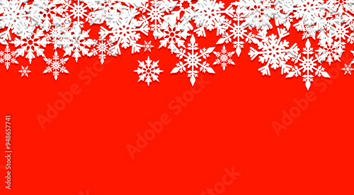 Seamless background with white openwork snowflakes, Christmas and New Year texture, repeating design for decor.