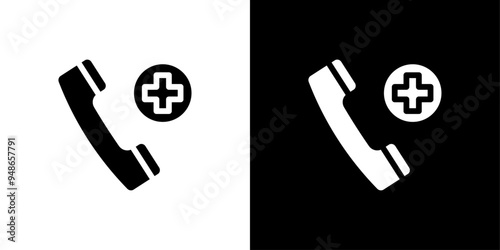 Medical help icon Flat fill set collection