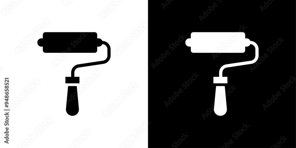 paint roller icon Flat fill set collection paint roller icon Flat fill set collection
