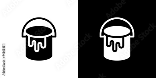 paint bucket icon Flat fill set collection