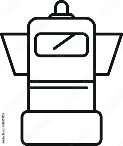Simple icon of an autonomous mobile robot transporting goods in a warehouse using slam navigation