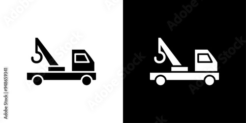 rescue truck basket icon Flat fill set collection