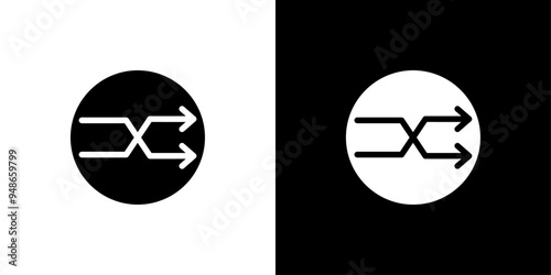 Shuffle icon Flat fill set collection
