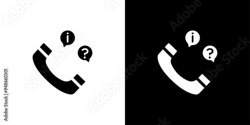 Support call service icon Flat fill set collection